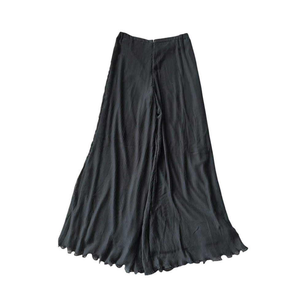 Samuel Dong black sheer Palazzo evening wear holiday party pants women’s size s - Picture 2 of 7